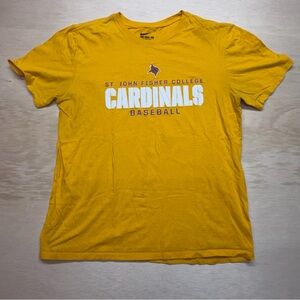 Nike St John Fisher College Cardinals Baseball T Shirt Mens Large Yellow